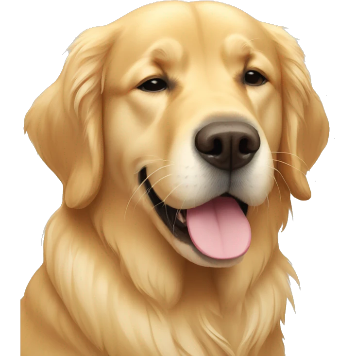 golden retriever with one eye closed and the other open emoji