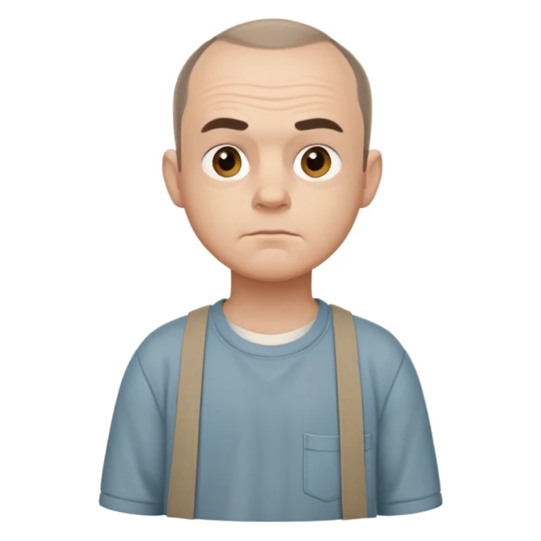 Carl from Sling Blade, neutral expression, full body, shown from sidee emoji