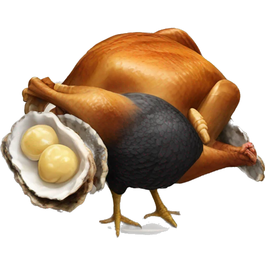 Turkey with black toast and oyster emoji