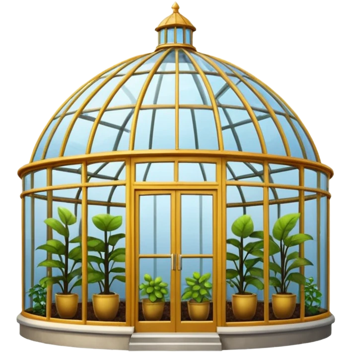 Outdoors luxurious round-shaped giant greenhouse emoji