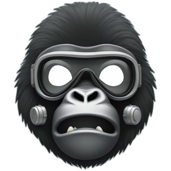 gorilla with diving mask emoji