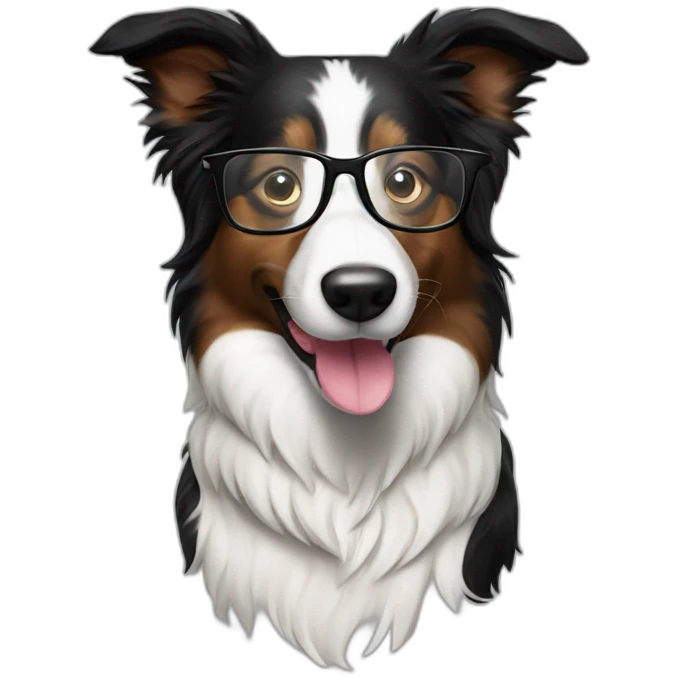 border collie with glasses drinking mojito emoji