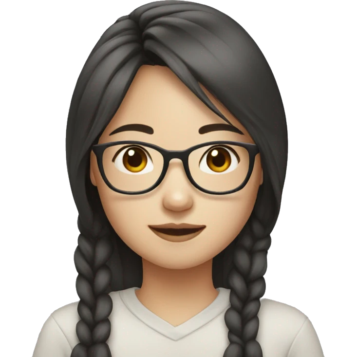 Chinese girl, 24 years old with glasses emoji