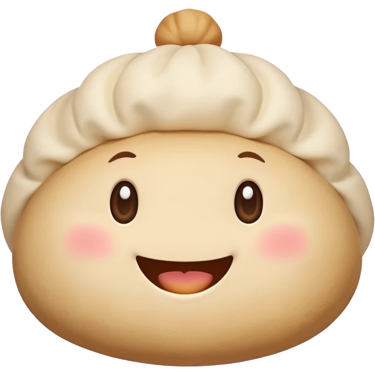 smiling dumpling bun who holds a Zapier logo emoji