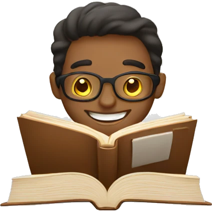 man happily reading a book emoji