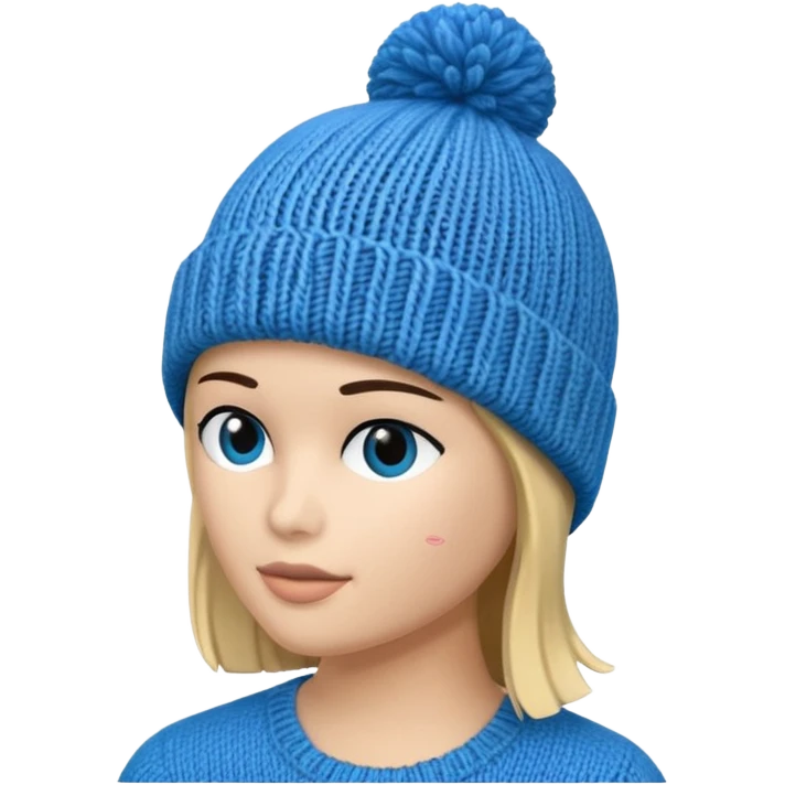 Blue beanie no human emoji