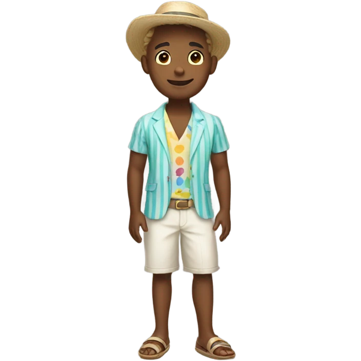 dapper boy in beach attire emoji