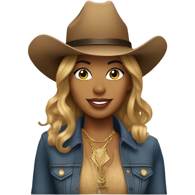 Beyonce with a cowboy hat emoji