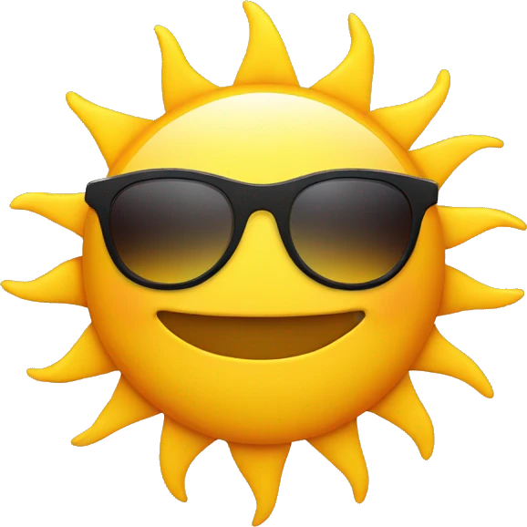 Sun with sunglass emoji
