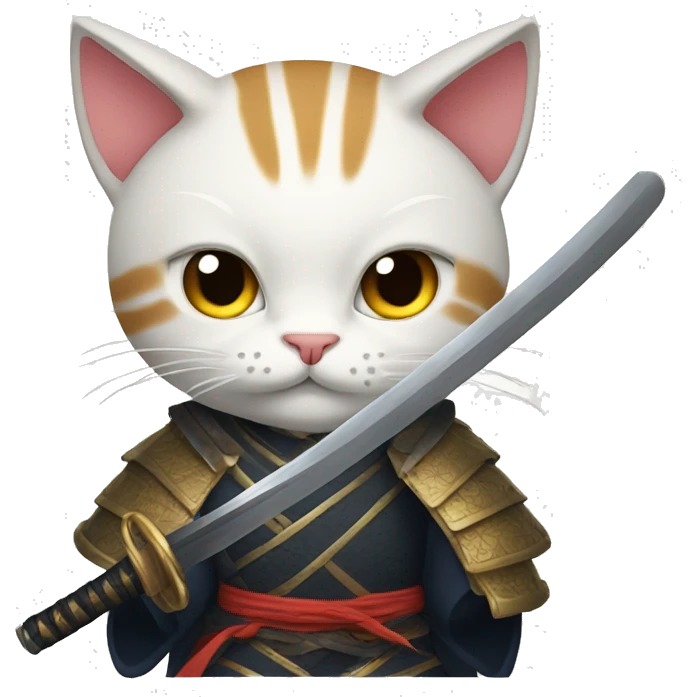 Cat with a samurai sword  emoji