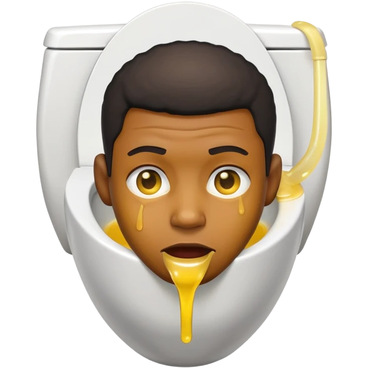 nigga head coming out of a toilet with a person pissing on it emoji