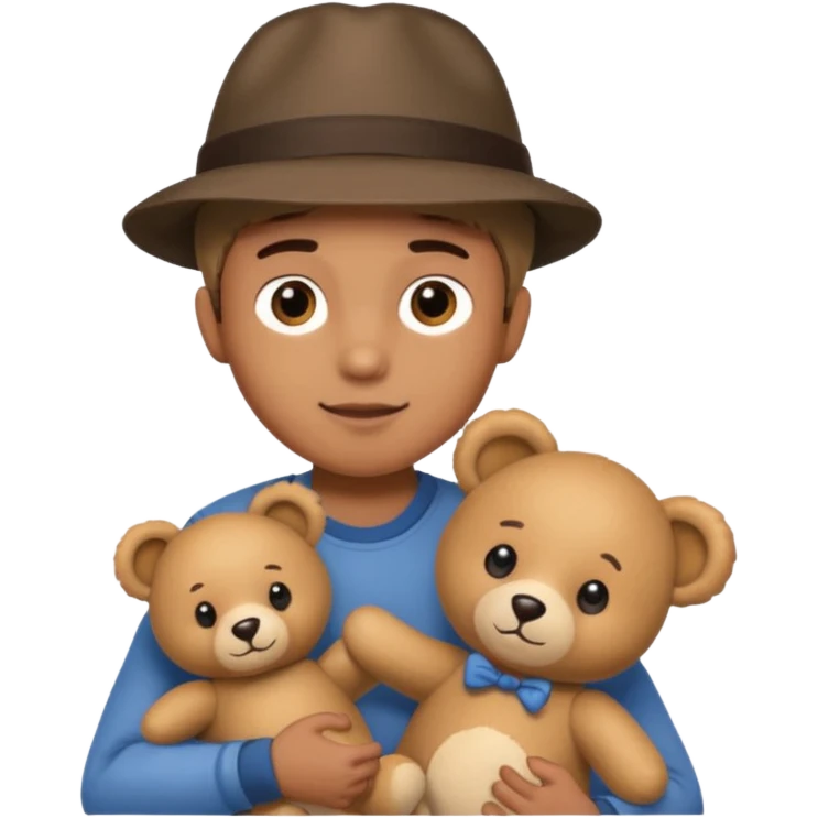 hat boy with bear  emoji