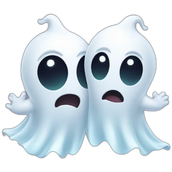 two hugging ghosts emoji