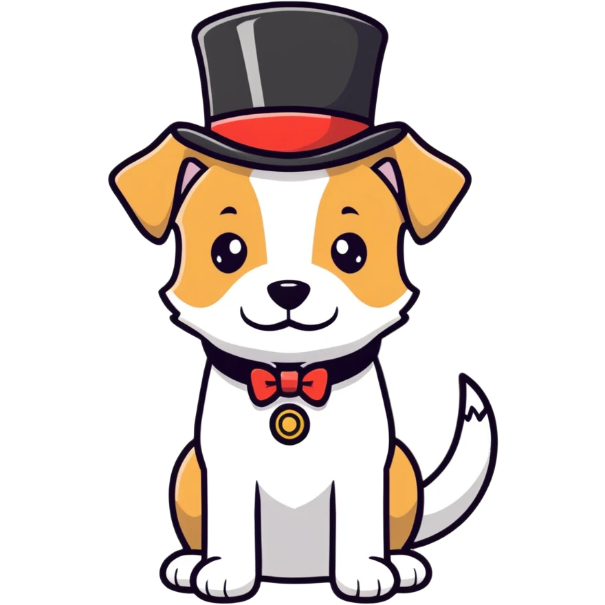 dog with tophat emoji