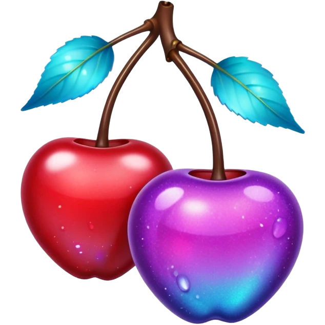 glitter purple and cian 2 cherrys emoji