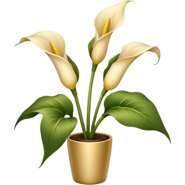 Beige satin Calla plant emoji