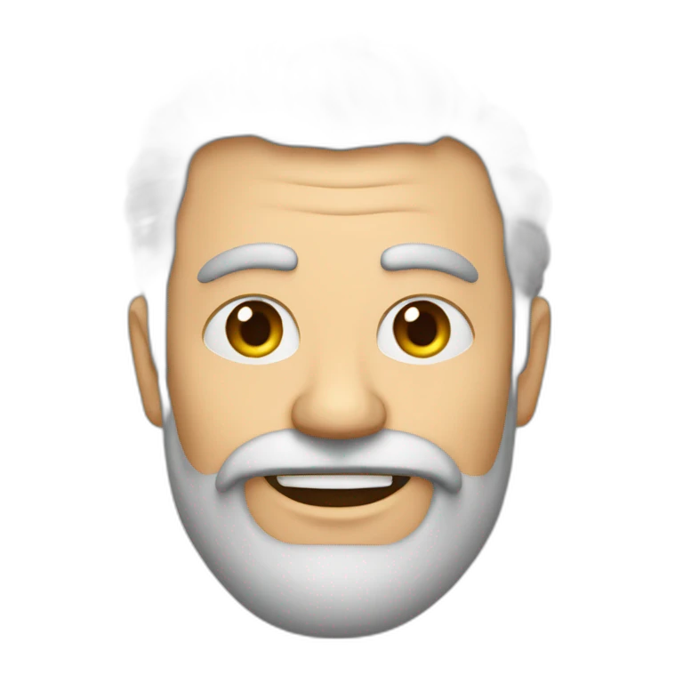 hombre de 70 años con canas, rulo barba  emoji