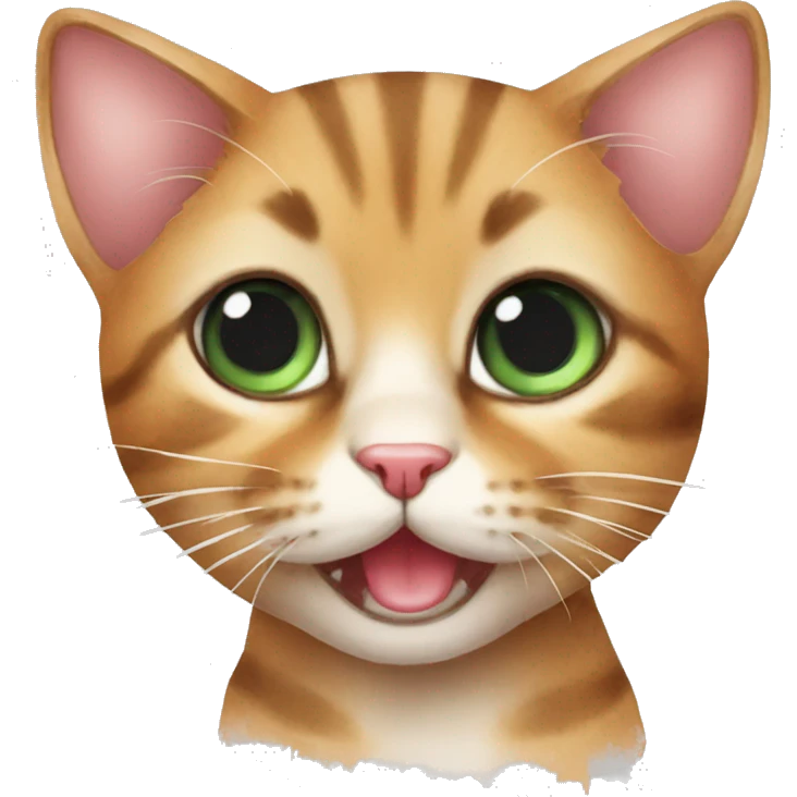 Um lindo gato cute com cores em aquarela  emoji