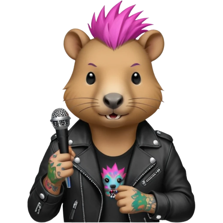 Punk vocalist capybara emoji