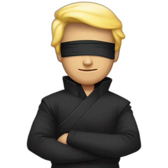 Donanld trump dress like ninja and say Hi emoji