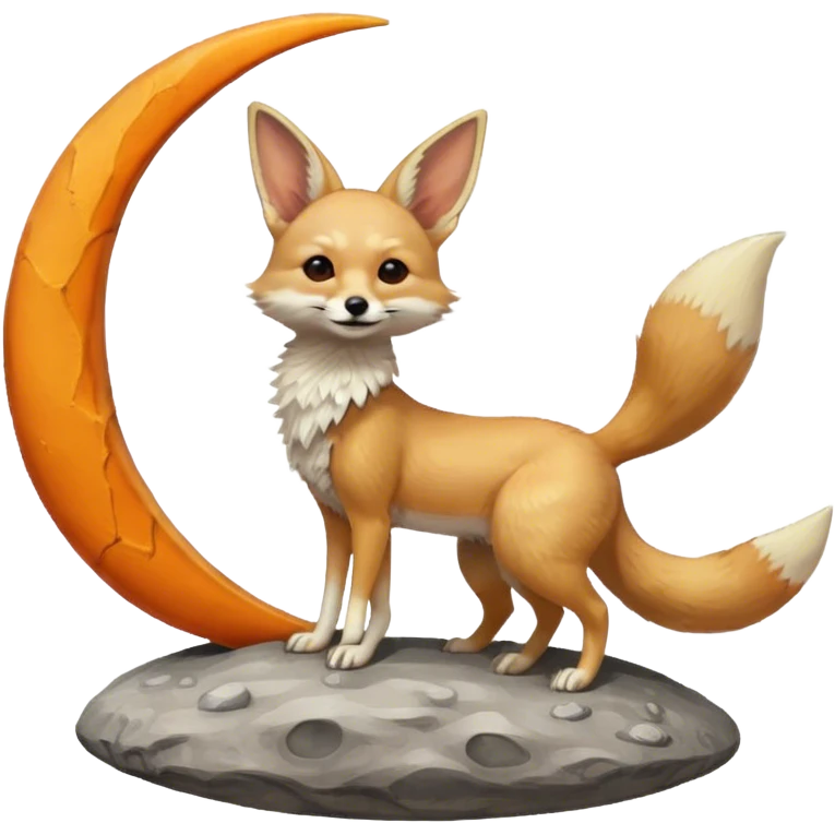 fennec on a moon sickle  emoji
