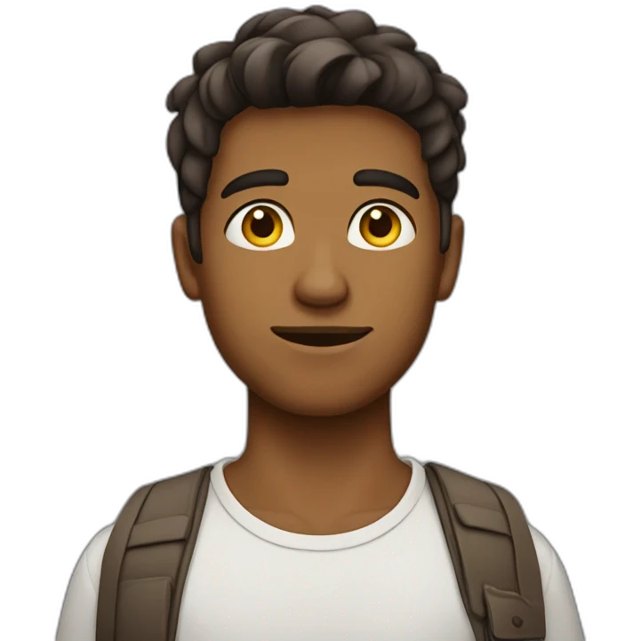 Jeune homme brun proclamant emoji