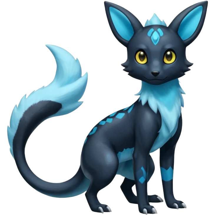 Shiny Umbreon-Amaura-Salandit-Fakémon-fusion (full body) emoji