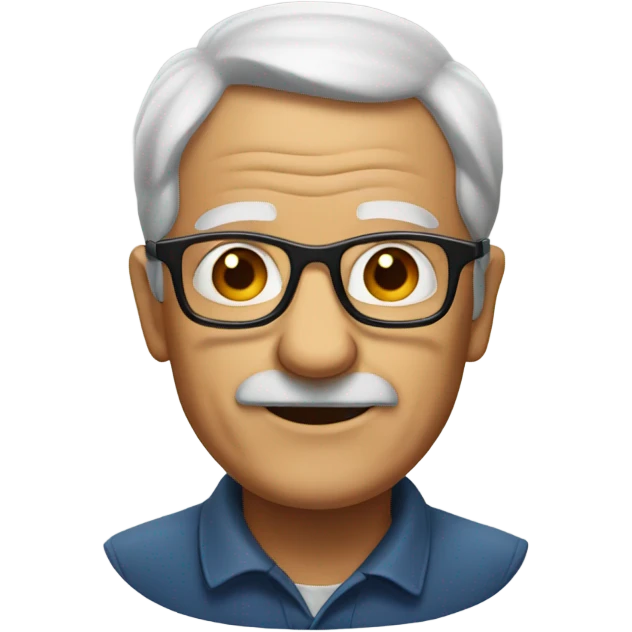 old man with glasses portrait emoji
