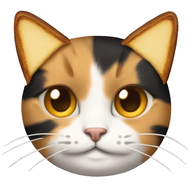 Calico cat with a grilled cheese sandwich  emoji