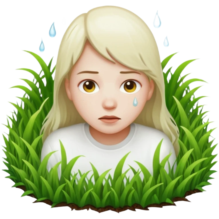 A person melting into the grass emoji