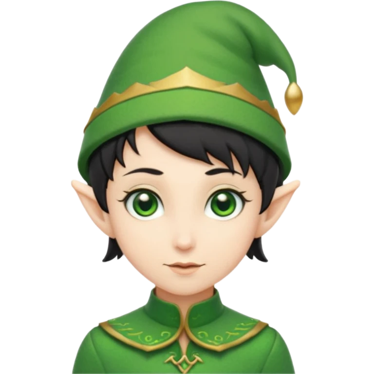elf with short black hair and green hat emoji