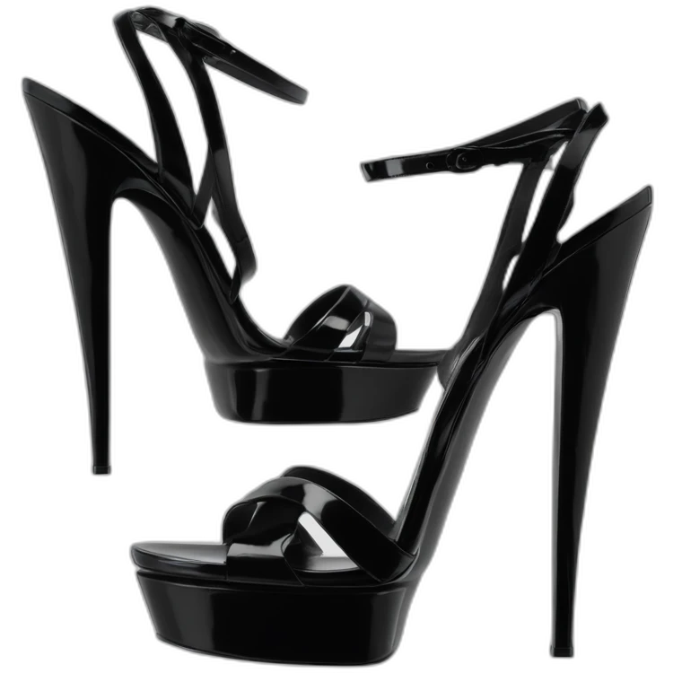 Ysl heel sandal TRIBUTE PLATFORM SANDAL black PATENT LEATHER emoji