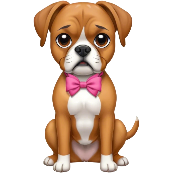Boxer dog wearing bows emoji