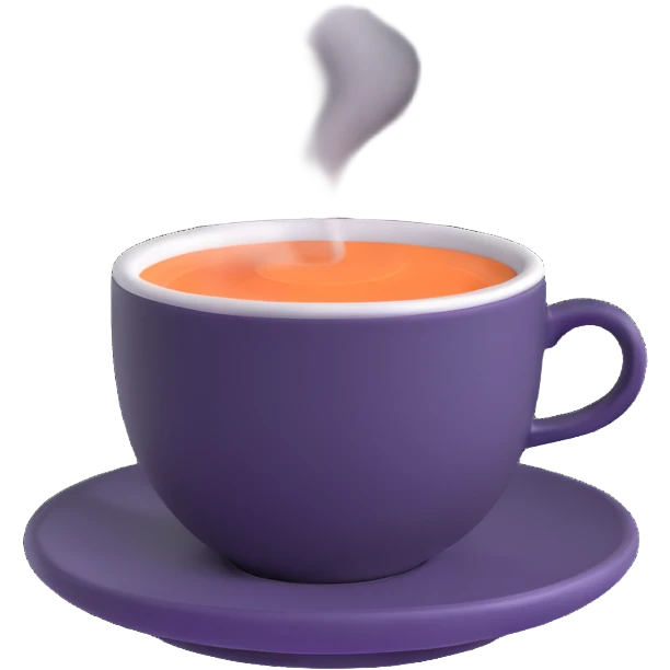 coffee cup with steam rising emoji
