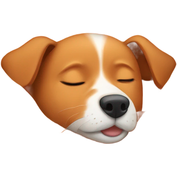 Ginger dog sleeping in a cozy blanket  emoji