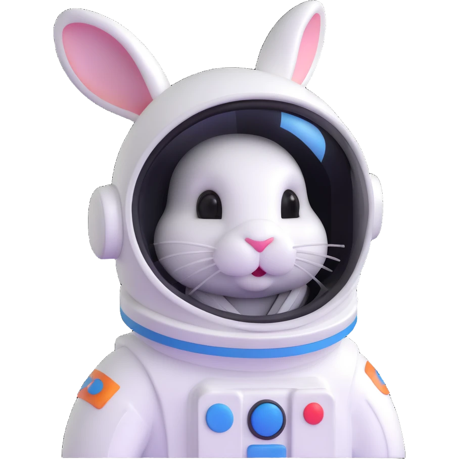 bunny astronaut with helmet emoji