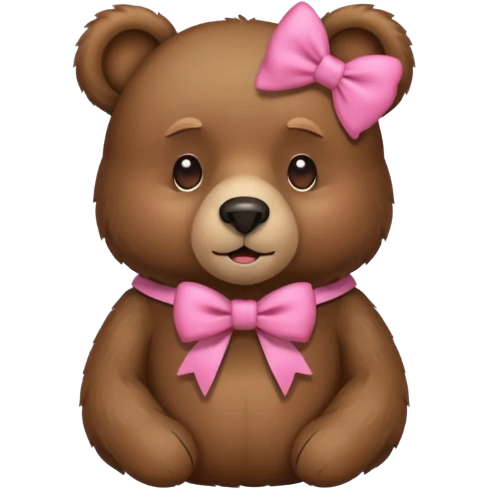 Bear with pink bow emoji