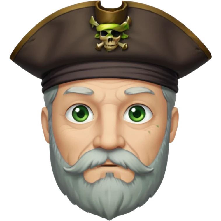 Pirate captain with gray beard and green eyes  emoji