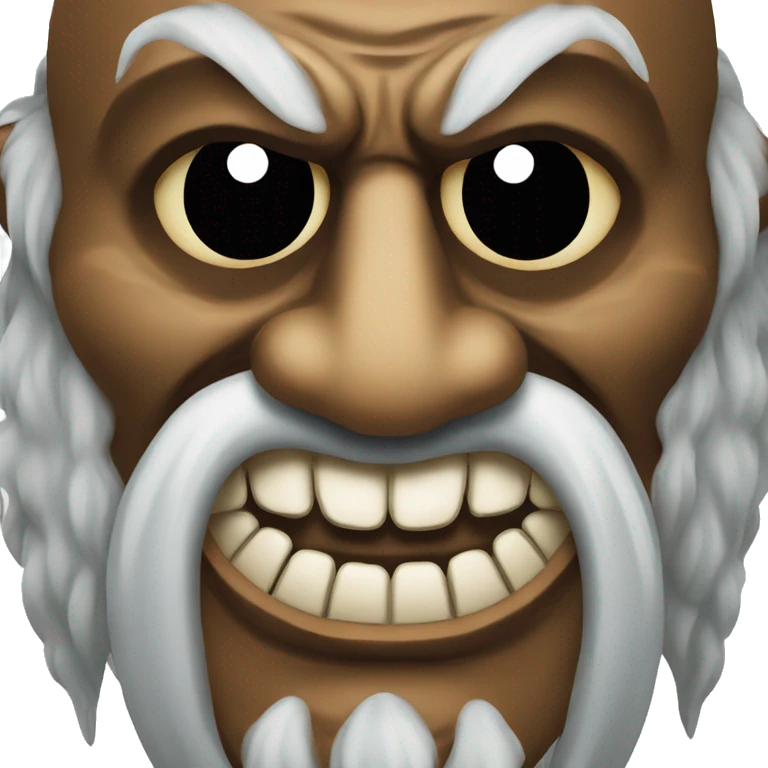 a traditional european wooden mask of krampus emoji