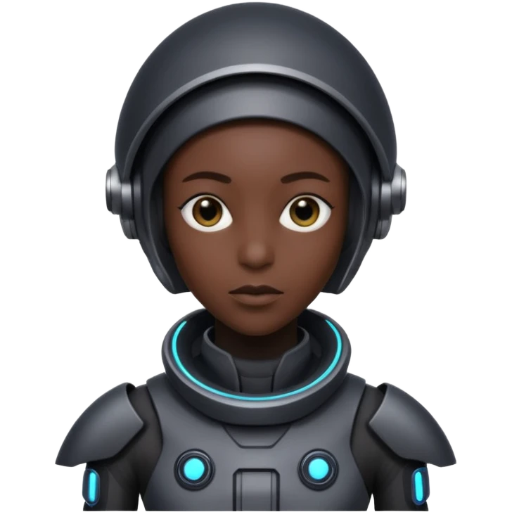 black aliens look alike humans but very tech emoji