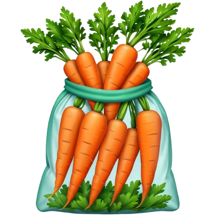 buy bag with carrot. Transparent background emoji