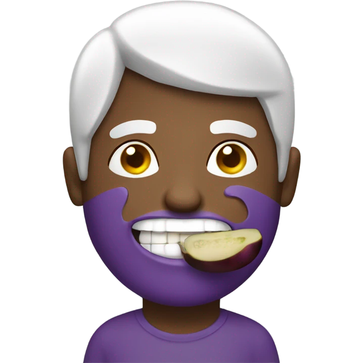 Man eating eggplant  emoji