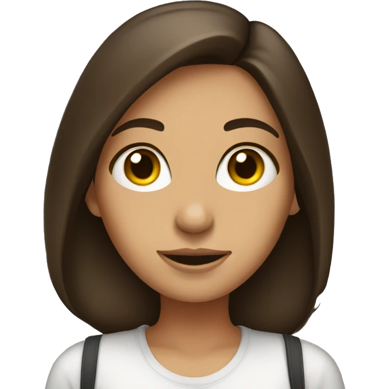 Brunette girl calm after finishing organizing  emoji