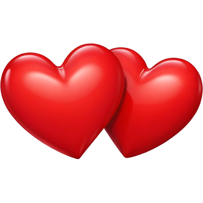 two red hearts but one is slightly in front of the other and little bigger emoji