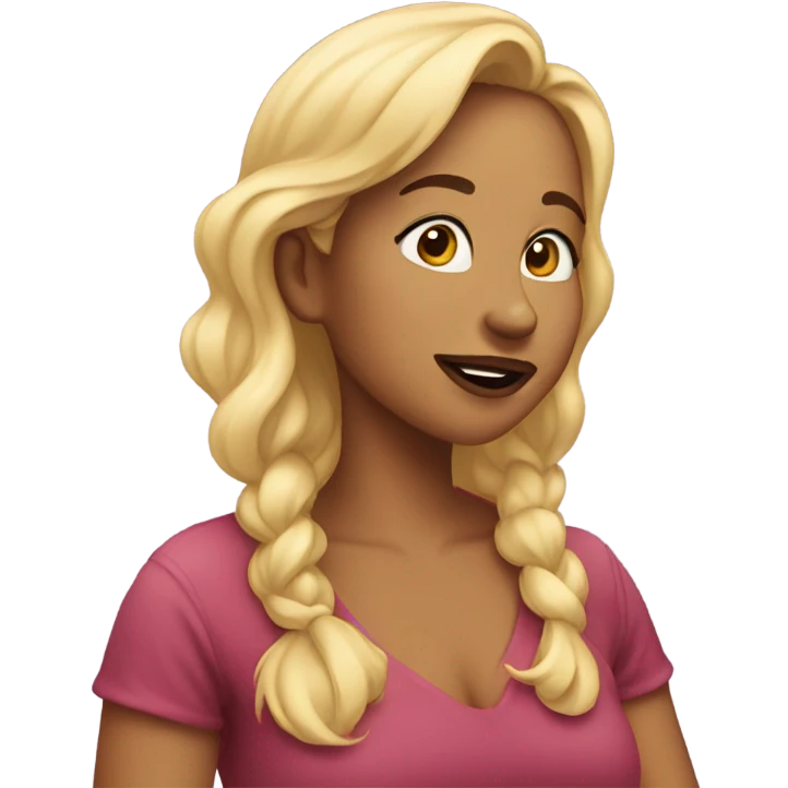 Woman sending air-kisses emoji