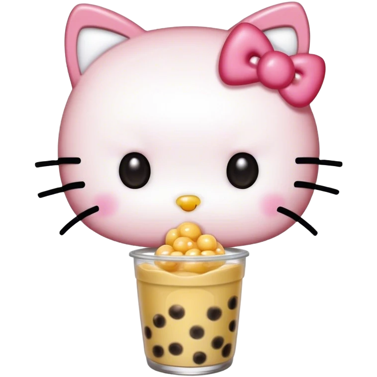 Hello kitty eating boba emoji