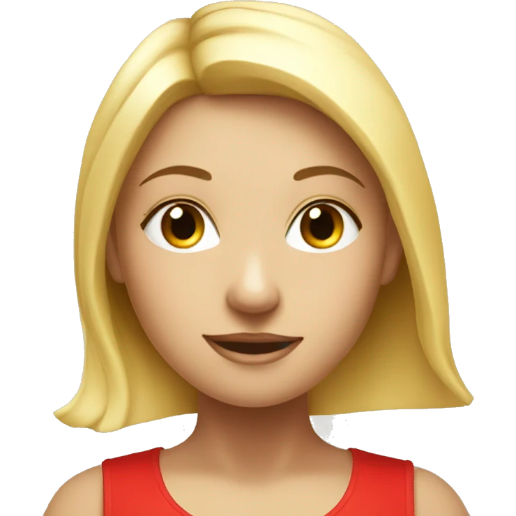  yoga blonde light girl in red yoga emoji