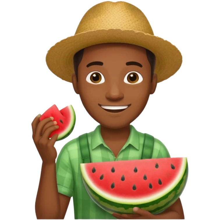 Black guy holding water melon  emoji
