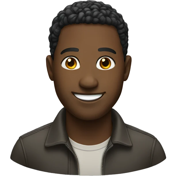 black man standing smiling emoji