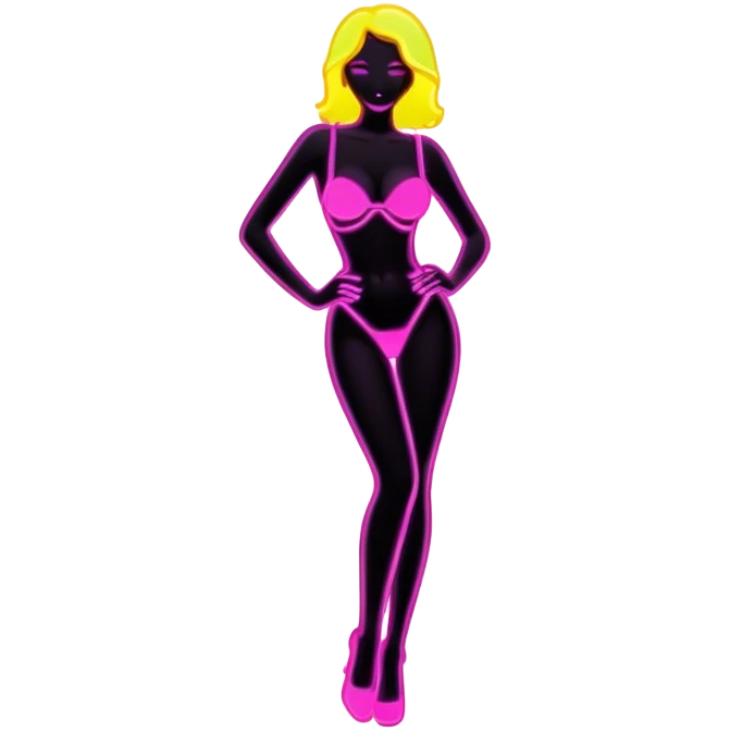 Sexy silhouette neon signemoji
 emoji